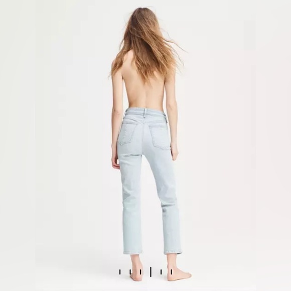 Rag and Bone. Nina high rise ankle cigarette. Button-fly 100% cotton Sz30, Tulip - Picture 13 of 16